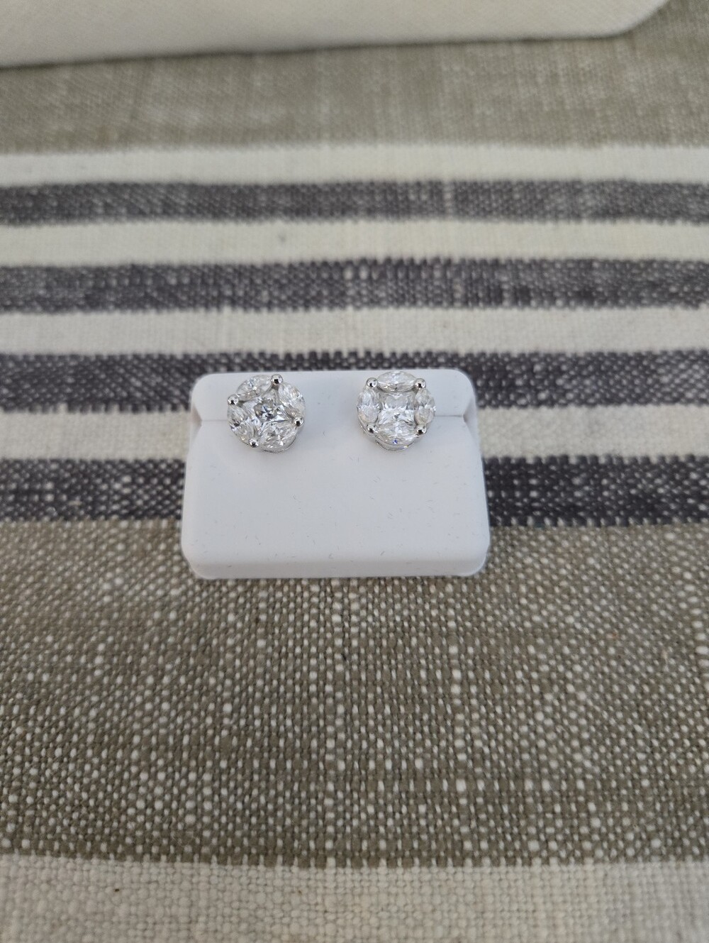 Moissanite 1.5CTW NWT 925 Silver Cluster Earrings - Picture 8 of 8